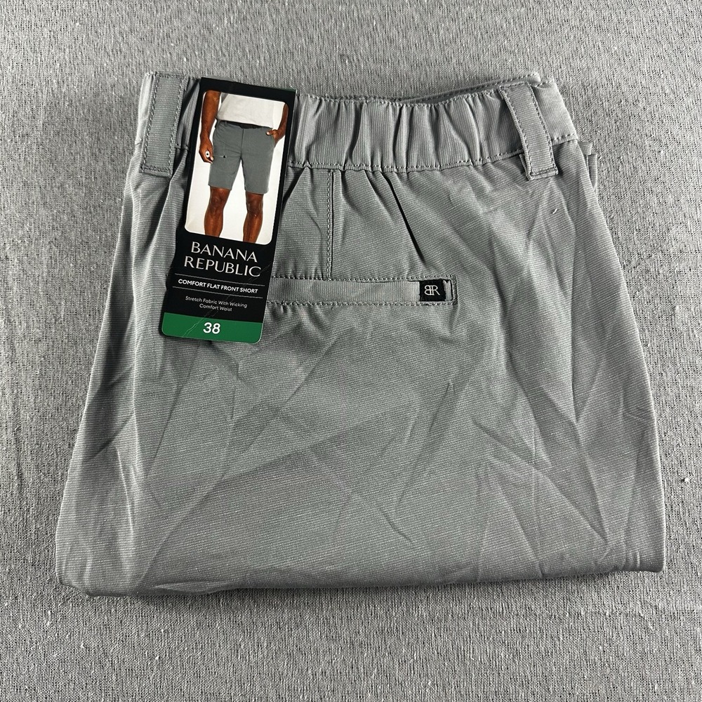 Banana Republic Comfort Flat Front Shorts Mens 38 Gray Summer Outdoor NWT